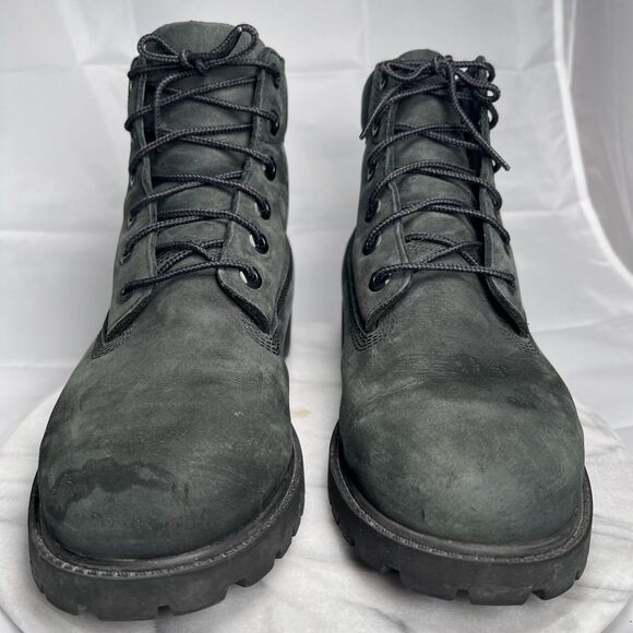 Timberland Boots Boys Junior Size 6 Premium NuBuck Leather Gree - Picture 6 of 10
